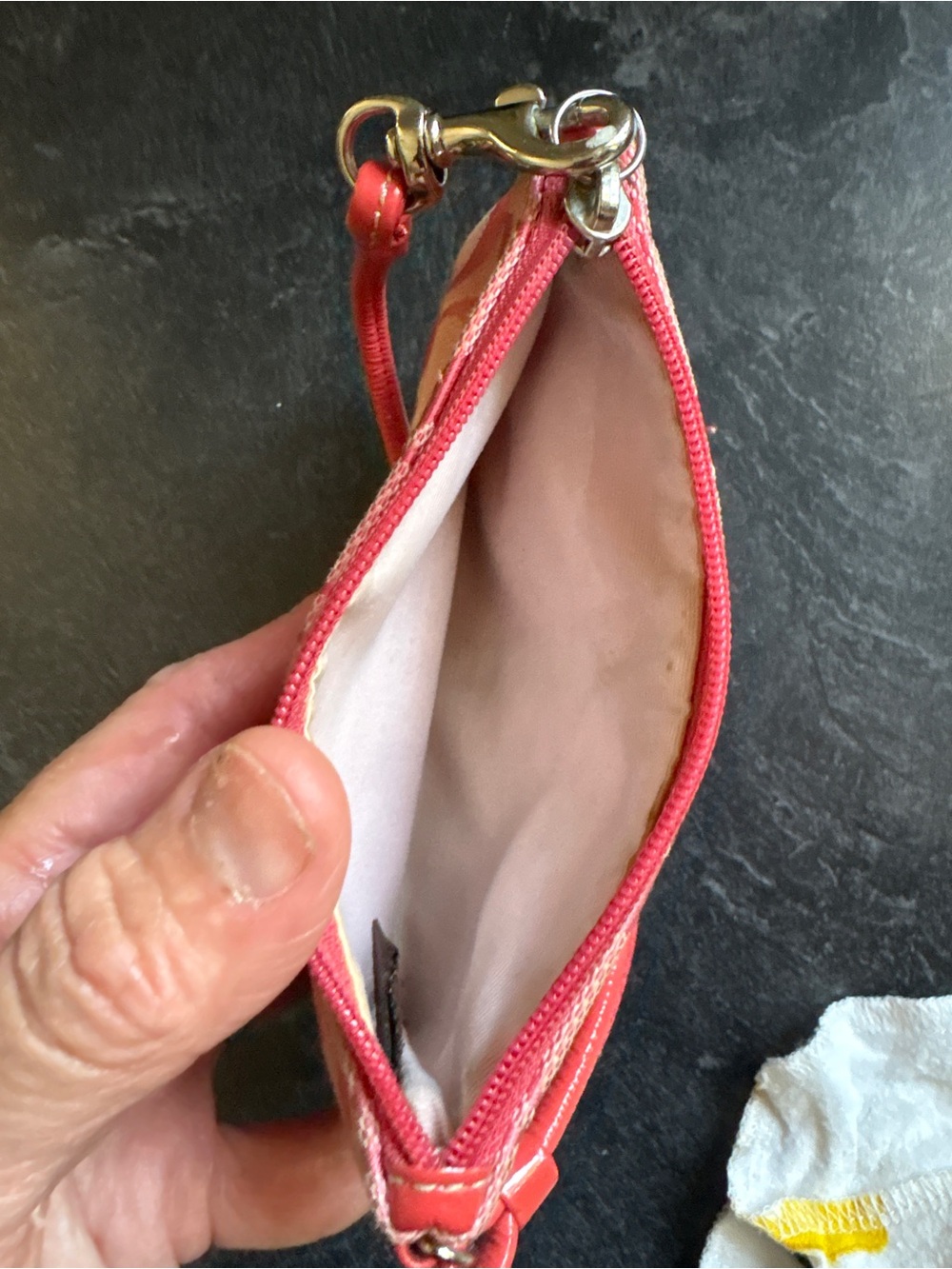 Coach Pink Signature Canvas Wristlet Pouch - Picture 3 of 3